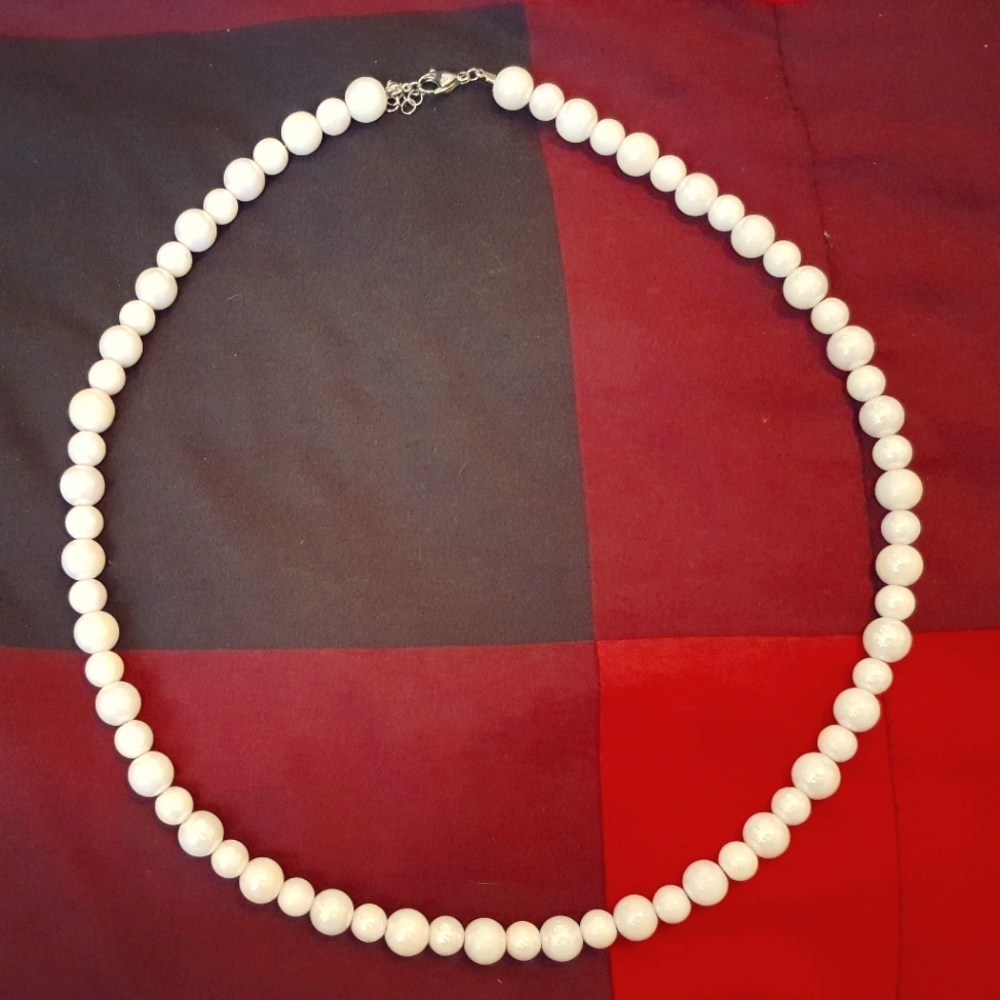 powder pink faux pearls
